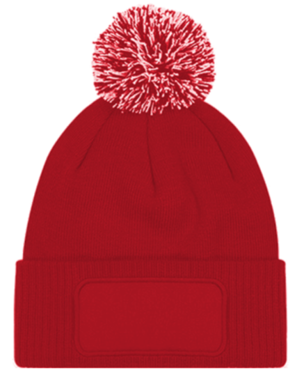 Patch Beanie Bommelmütze Classic Red/Off White