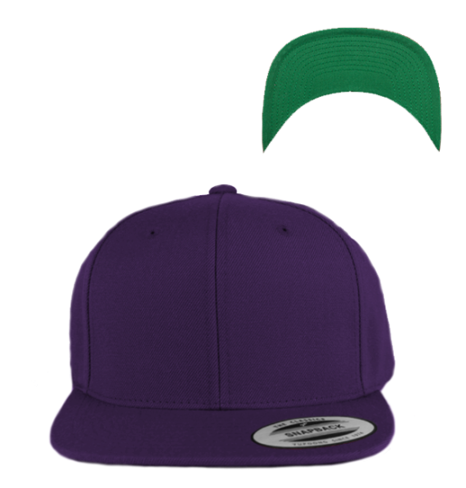 Snapback Classic mit grüner Schirmunterseite Purple