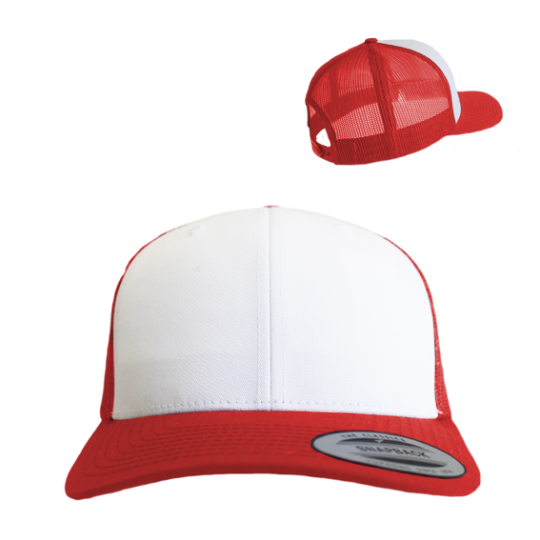 Retro Trucker Colored Front Red/White/Red